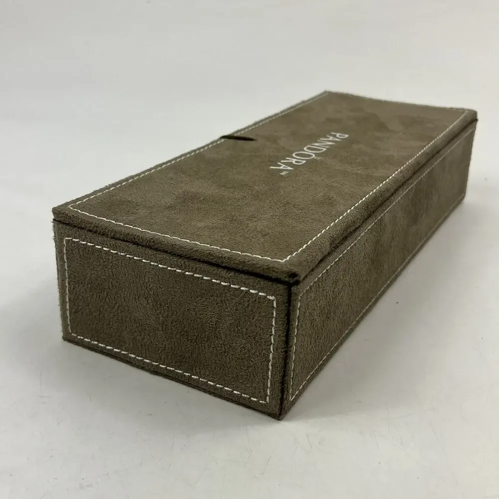 Pandora Jewelry Box Charm Case Suede Organizer Brown Multi Tray Inserts Set